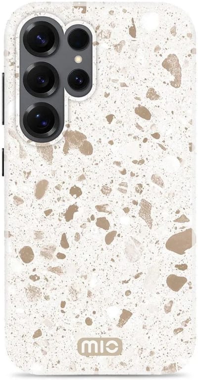 MIO by Mobilize Hoesje | Geschikt voor Samsung S25 Ultra | Compatibel met MagSafe / Qi2 | Hard Shell Back Cover | Soft Terrazzo