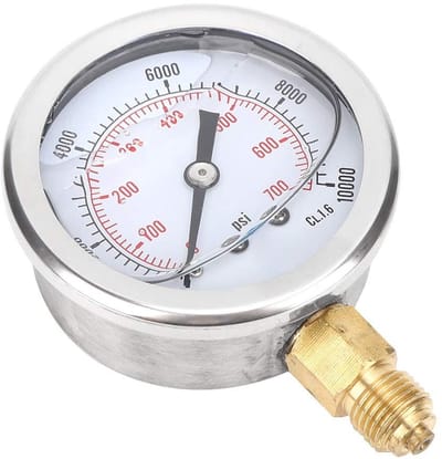 Dailygoods - Radiale manometer - Oliegevulde vacuümmeter - 2,7 inch formaat - 0-700 bar - 0-10000 psi - Geschikt voor professioneel gebruik - Hoogwaar...