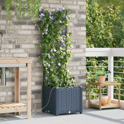 vidaXL - Plantenbak - Grijs - 40 - x - 40 - x - 142 - cm - PP