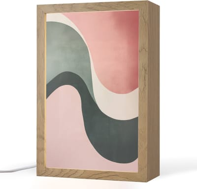 Tafellamp 20x30 cm - LED lamp - Abstract - Golven - Sierlijk - Roze - Decoratieve tafellampen - Dimbaar - Tafellampje slaapkamer - Woonkamer binnen