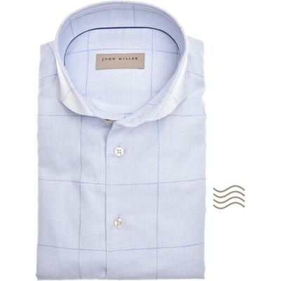 John Miller Overhemd Windowpane Shirt Licht Blauw / male