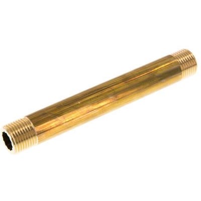 G 1/2'' Messing Dubbele Pijpnippel 16 Bar DIN 2982 - 150mm - FL2S-M-B-012G-150L