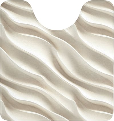 WC mat met uitsparing 55x60 cm - Antislip - Diagonaal - Golven - Crème - Toiletmat met uitsnijding - Vloermat - Douchemat - Toilet tapijt - Toiletmatten