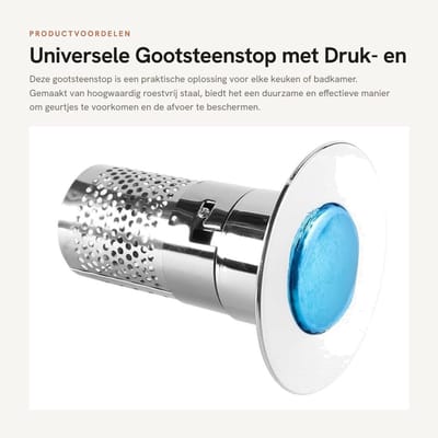Dailygoods - Universele Gootsteenstop met Druk- en Sluitfunctie