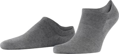 FALKE ClimaWool onzichtbar eenkleurig wol lyocell footies heren grijs - maat 39-40