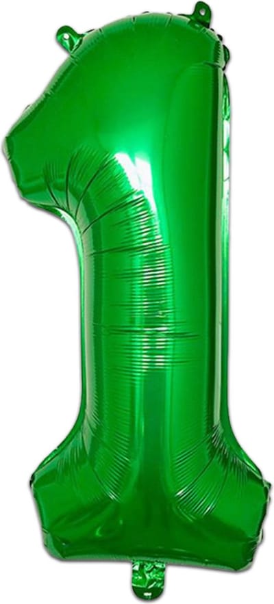 LUQ - Cijfer Ballonnen - Cijfer Ballon 1 Jaar Groen XL Groot - Helium Verjaardag Versiering Feestversiering Folieballon