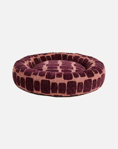 DOGGUO® Donut Hondenmand - S 50x50 cm - Orthopedisch Hondenkussen - Honden Kussen voor Hond & Katten - Zachte Hondenbed met Rand - Wasbare Hoes - Memory Foam - Dog Bed - Coussin Chien - Peach Bordeaux