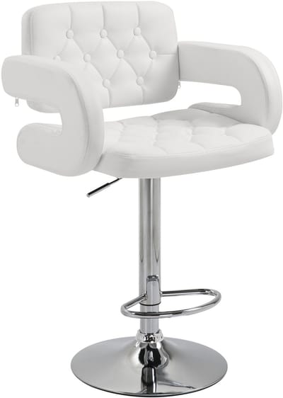 HOMCOM barkruk - synthetische coating - 61x50x114cm - wit