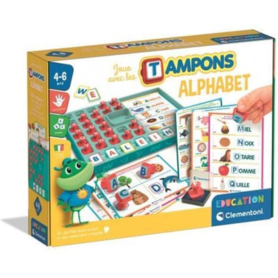 Clementoni Spelen met Stempels Alfabet - Leren Schrijven Spel - Ik Leer Letters Lezen - Educatief Speelgoed Cadeau voor Kleuters, Meisjes en Jongens