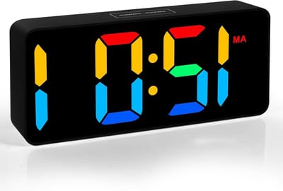 Digitale Wekker - Nachtkastklok Tafelklok - Wakker Worden - Groot Dimbare Display - Compact Formaat - Zwart