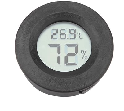 Dailygoods - Mini Digitale Thermometer - Thermometer Hygrometer - Snelle Temperatuurweergave - Zwart - Vochtigheidsmeter - Geschikt voor Reptielen - C...