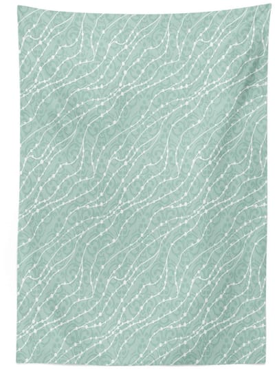 ABAKUHAUS Pearls Tafelkleed – Abstracte zeemotieven – Amandelgroen-wit – 140x170 cm
