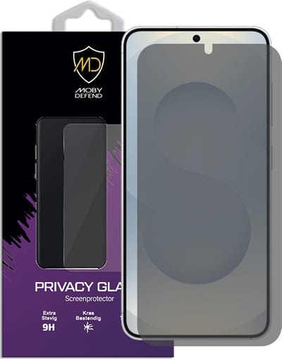 MobyDefend Screenprotector - Geschikt voor Samsung Galaxy S25 - HD Privacy Glass Screensaver