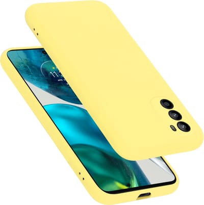 Cadorabo Hoesje geschikt voor Motorola MOTO G52 4G / G82 5G in LIQUID GEEL - Beschermhoes gemaakt van flexibel TPU silicone Case Cover
