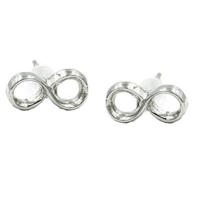 Infinity Oorbellen - Knopjes - Minimalistisch - Zilverkleurig - 9 bij 4 mm - Miresa