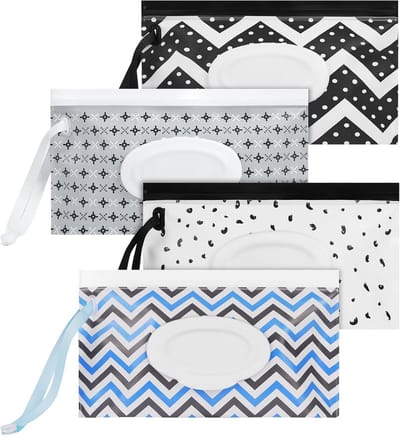 4x Hervulbare Reisdoekjes Hoesjes - Waterdichte & Draagbare Natte Doekjes Zak voor Baby en Volwassene
