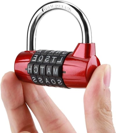Veilige 5-cijferige combinatiehangslot voor reis, ideaal voor koffers en tassen, 1 stuk (Rood)