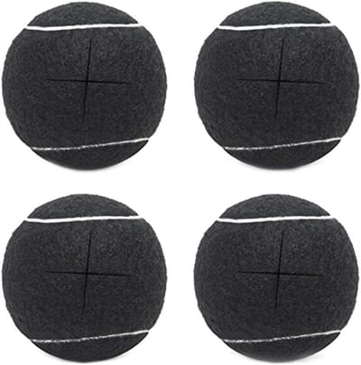 Tennisballen Vloerbescherming - Meubelpoten Beschermers - Meubels Verplaatsen - Voorgesneden Opening - 4 stuks - Zwart