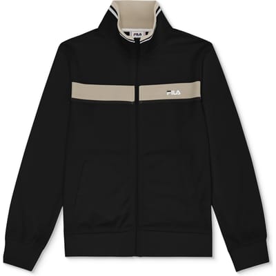 FILA Campasso Regular Taped Track Jacket Black-white Pepper Maat: 134/140 | Sportkleding Outlet | Unisex | Zwart