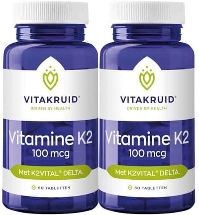 Vitakruid - Vitamine K2 100 mcg - 2 x 60 tabletten - Voordeelverpakking