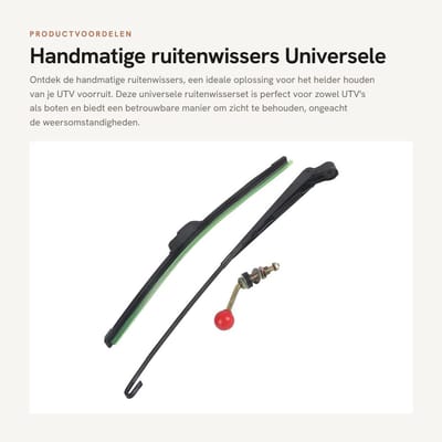 Dailygoods- Ruitenwisserset Universele Pasvorm - Handmatige Ruitenwissers - Slijtagebestendige Wisserarm - Rubberen Wisserranden - Laag Geluidsniveau - Eenvoudig te Installeren - Ruitenwisser