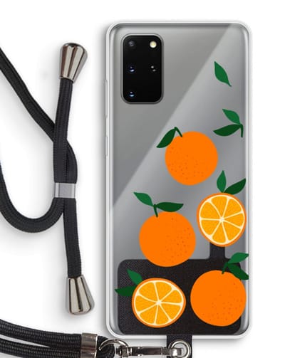 Case Company® - Hoesje met koord geschikt voor Samsung Galaxy S20 Plus hoesje met Koord - Will you be my clementine - Telefoonhoesje met Zwart Koord - Bescherming aan alle Kanten en Over de Schermrand