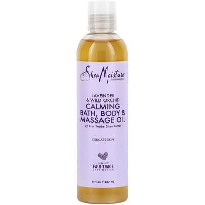 SheaMoisture, Verzachtende Bad-, Body- en Massageolie, Gevoelige Huid, Lavendel en Wilde Orchidee, 8 fl oz (237 ml) white