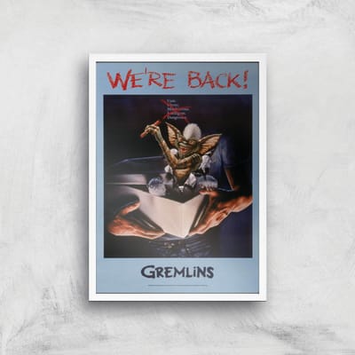 Gremlins We're Back Poster Giclee Art Print - A4 - White Frame