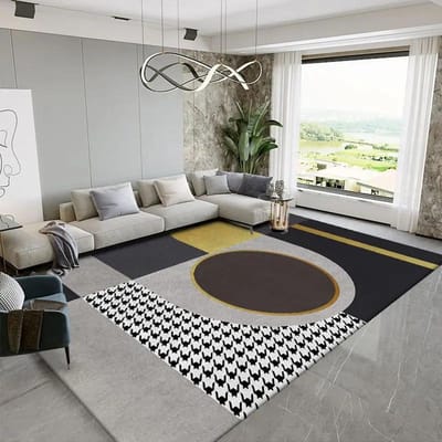 Tapis Géométrique Luxe Léger Tapis Grande Surface pour Salon Maison Décoration de Salon Tapis Doux pour Chambre à Coucher Paillasson Épais pour Entrée 80*120cm