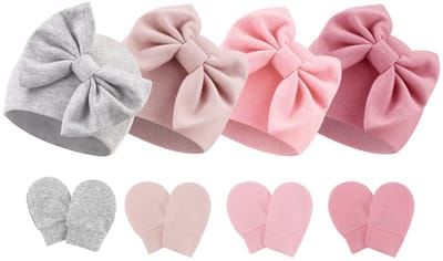 Solidchoice- Babyset - Hoeden/Handschoenen - Katoen - 0-6 Maanden - Trendmode - Hoogwaardige Accessoires - Babyaccessoires