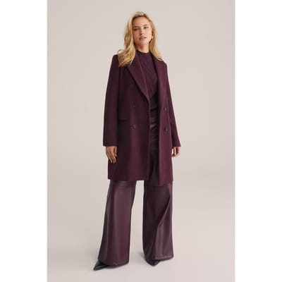 WE Fashion Coat Burgundy Red Taglia: 32 | Cappotti doppiopetto Outlet | Donna | Marrone