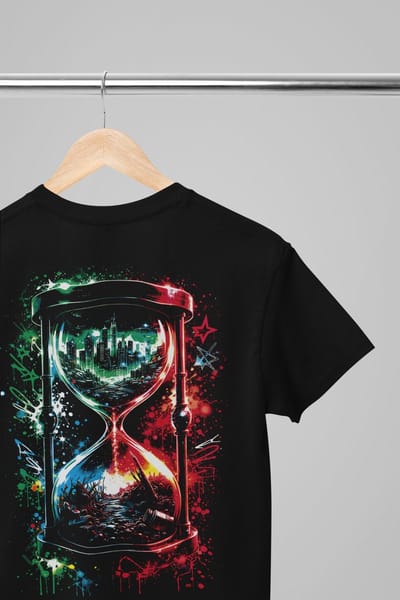 Oversized shirt - Dark timeless - Wurban Wear | Draak | Anime streetwear | Asian streetwear | Streetwear | Geisha | Techno outfit | Fantasy shirt | Gym shirt | y2k | Tattoo | Urban | Grote maten | Japanese mythology | Samurai | Zwart
