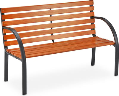 tuinbank - 2 persoons - 123 cm breed - hout - metaal