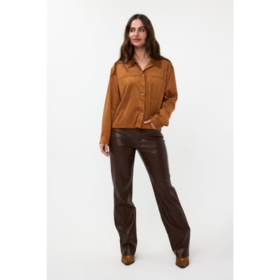 EsQualo Jacket Suedine Wide Camel Maat: 34 | Lichte Jassen Outlet | Dames | Bruin