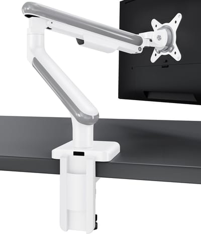 Desktronic Monitorarm Enkel Wit - VESA 75x75mm - 100x100mm - Monitor Beugel voor 17-32 Inch