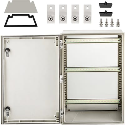 Nema Stalen Behuizing, 60 X 40 X 23 cm, Nema 4x Glasvezel Besturingskast, Ip66 Water- en Stofbestendig, Binnen-/Buitenaansluitdoos met Montageplaat
