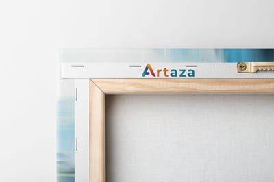 Artaza Canvas Schilderij Drieluik Abstracte Kunst van Blauwe Marmer met Goud - 120x60 - Foto Op Canvas - Canvas Print
