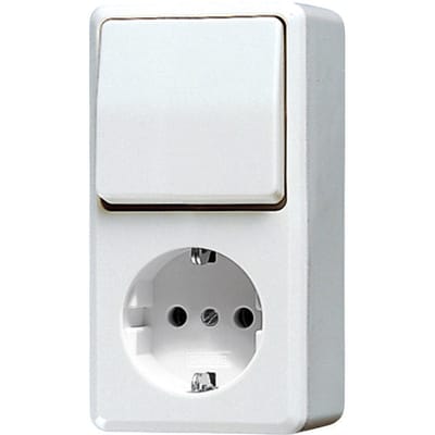 JUNG AP600 Combinatieschakelaar Stopcontact RA Alpin Wit - 676AWW - E3DN2