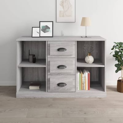 vidaXL - Dressoir - 104,5x35,5x67,5 - cm - bewerkt - hout - sonoma - grijs