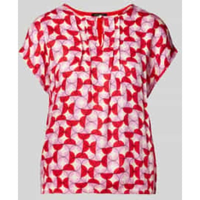 T-shirt van een viscosemix met druppelvormige hals