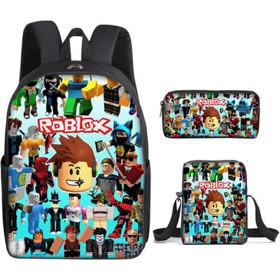 Roblox Student Schooltas Basisschool en Middelbare School Rugzak Modetrend Rugzak Drie Delig Set three-piece set (backpack + satchel + pencil case)