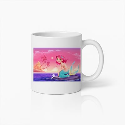 Betoverende Zeemeermin Zonsondergang Mok – Magische Oceaan Fantasie Koffiebeker 330ml