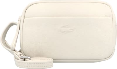 LACOSTE Leren Schoudertas City Court Crossover Bag Bone White Crème