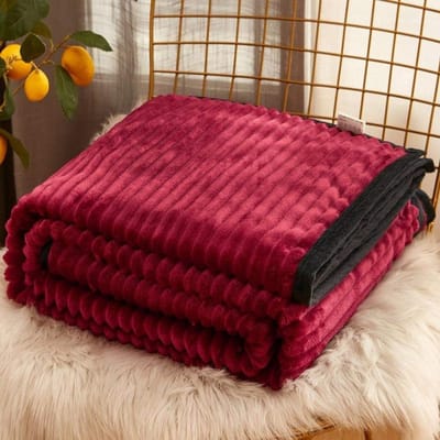 fleece werpdekens Reisformaat - Superzachte donzige warme stevige bedspreien voor bank Microfiber deken -rood_200x230cm