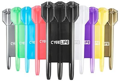 Transparante opbergtas voor darts - Lichtgroen, met sleutelhanger en karabijnhaak
