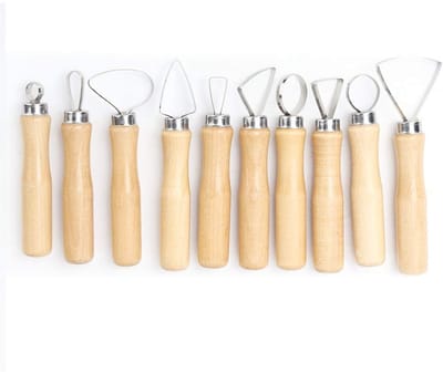Allecto - Rvs Keramiek en Pottenbakkers Gereedschap Set - Sculpturen en Modelleren - 10-delige Set - Creatief Werk - Professioneel Gereedschap - Vo...