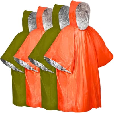 Waterdichte overlevingsdeken - 4 Stuks - Nooddeken - 130cm×100cm - Nooddeken - Waterdichte Overlevingsdeken - Omkeerbaar - PE - Reddingsdeken - Noodpakket - Reddingsdeken - Isolatiedeken - Isolatiedeken - Voor Buiten, Wandelen, Kamperen, Hiken
