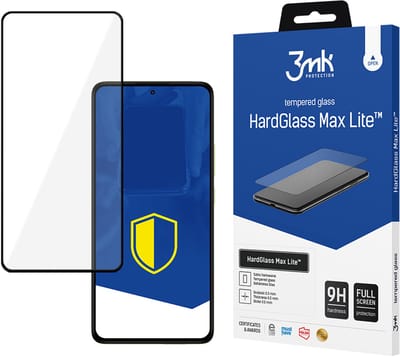 3MK HardGlass Max Lite schermbeschermfolie voor Xiaomi Redmi Note 14 Pro 4G / Note 14 Pro+ 5G, gehard glas, volledige lijm, zwart