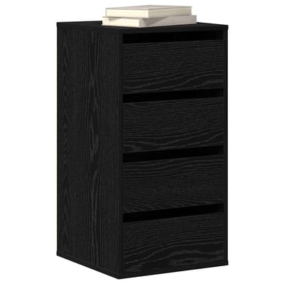 vidaXL - Ladekast - 3-Lade - Zwart - 40 - x - 41 - x - 76 - cm - Bewerkt - hout