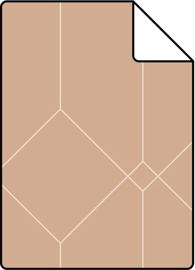Proefstaal ESTAhome behang art deco motief terracotta - 26.5 x 21 cm - 139748-S